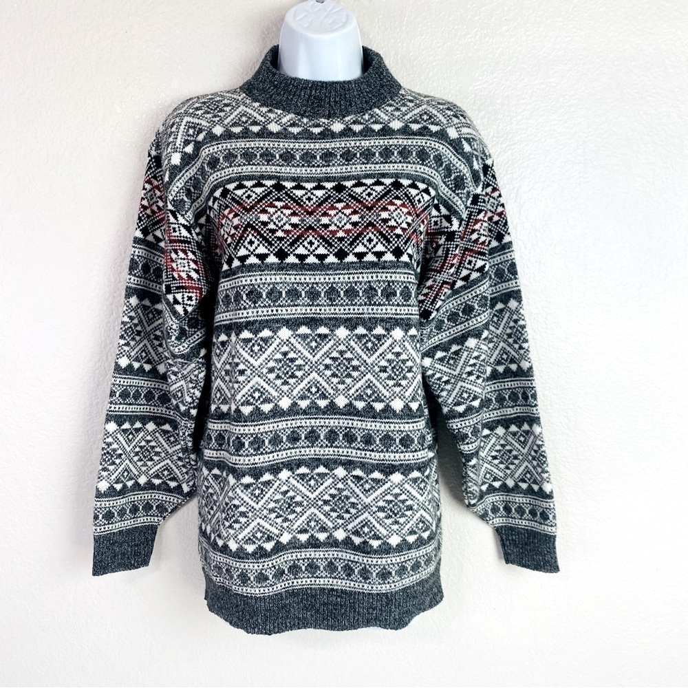 American Pride Nordic Print Crew Neck Sweater Size S